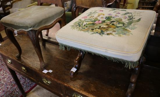 2 Victorian mahogany stools